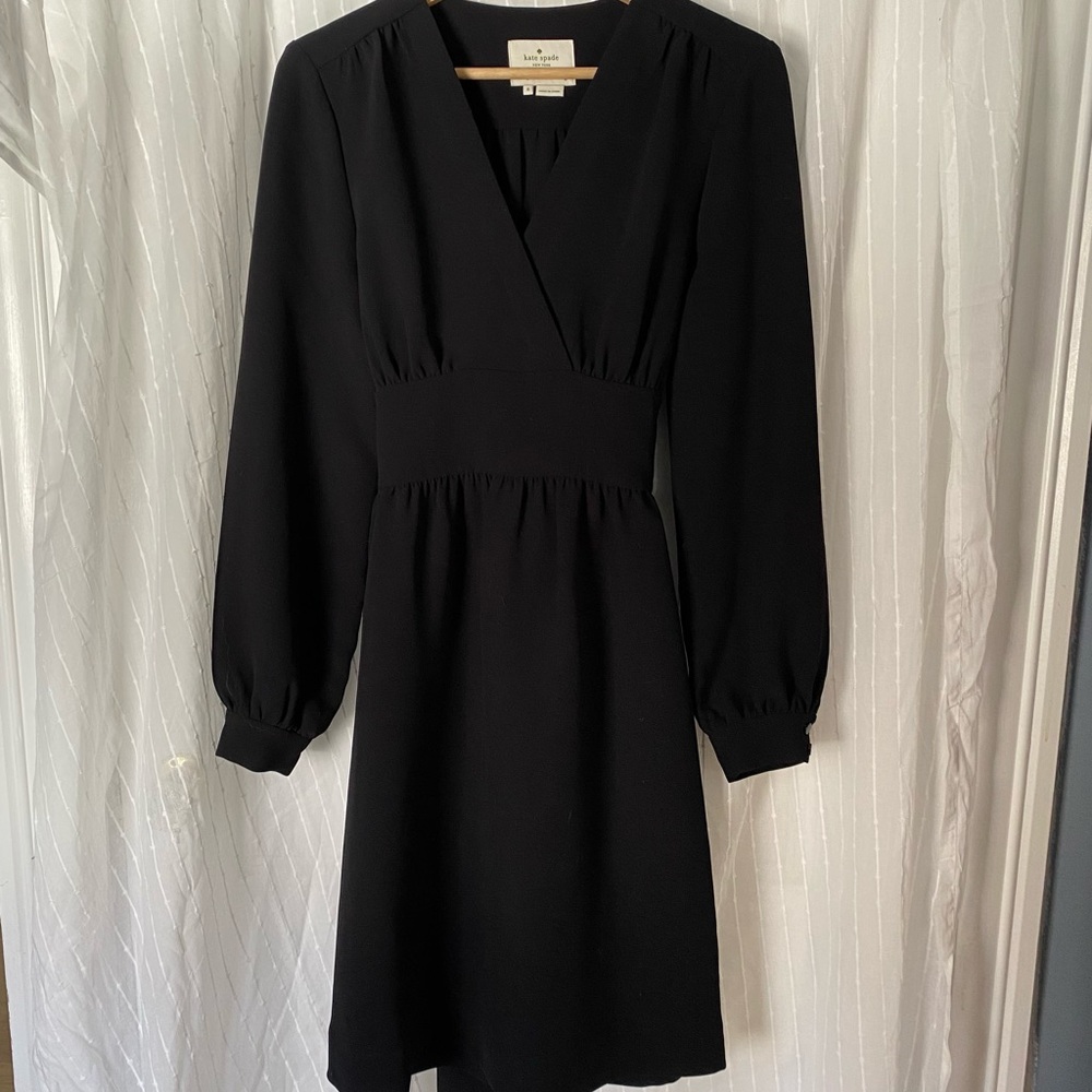Kate Spade New York dress womens 8 Elegant Black Long Sleeve cocktail party fun